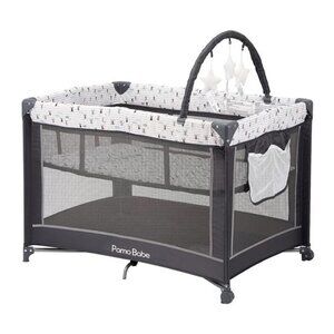 Babe Portable Playard,Sturdy Play Yard with Padded Mat and Toy bar